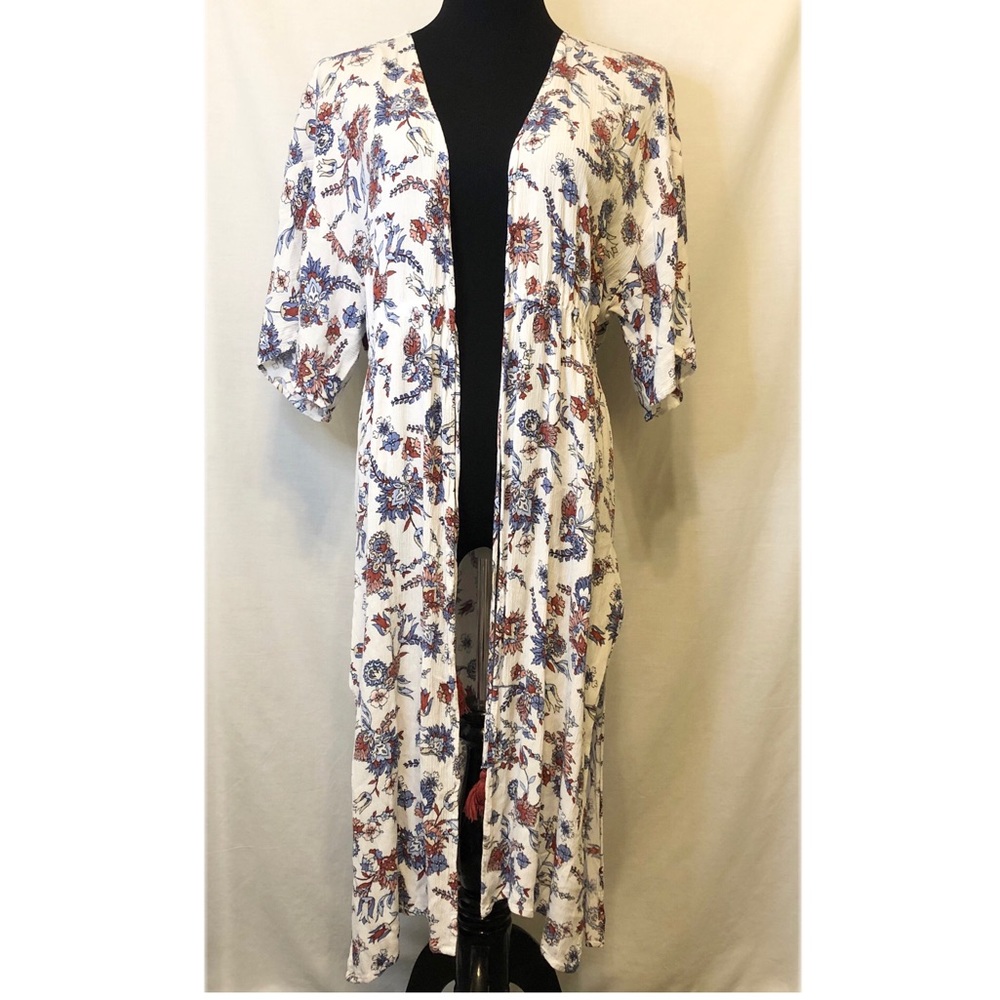 LOFT Beach Floral Maxi Kimono Swim Cover Up - XS/S